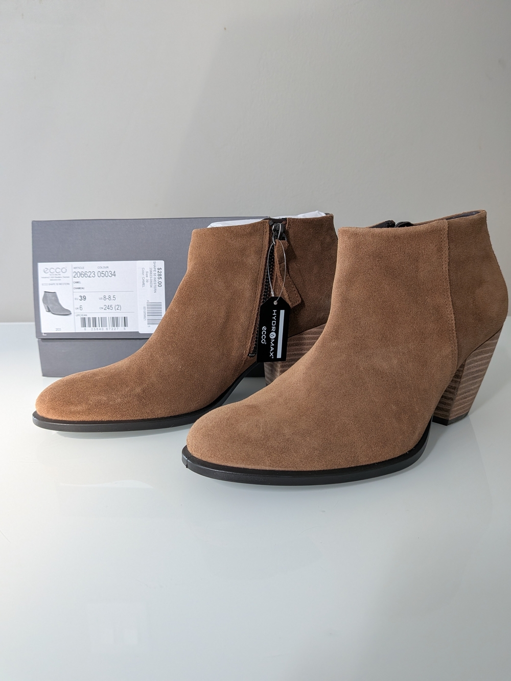 ECCO Suede Heeled Ankle Boots